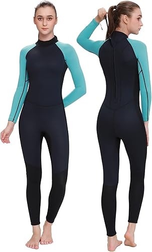 FLEXEL Traje de neopreno para mujer de cuerpo completo de 0.079 pulgadas y 0.118 pulgadas para hombres en agua fría, talla grande, traje de buceo de