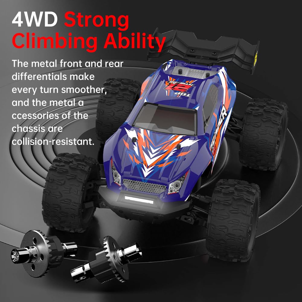 X-Verse MT14R 4WD 100KM/H Coche teledirigido, 1:14, resistente al agua, con motor 3S sin escobillas, 2,4 GHz, todo terreno, todoterreno, para adultos, 3 pilas, color rojo