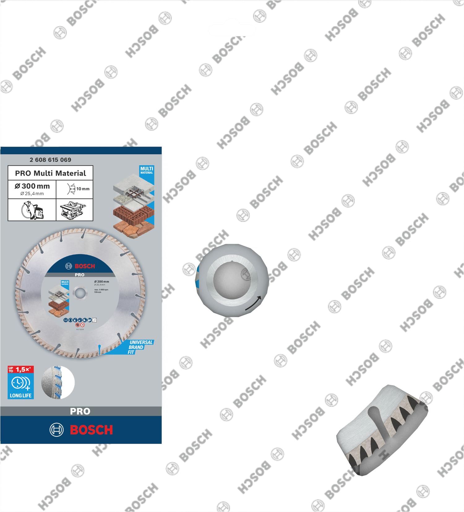 Bosch Accesorios Bosch Disco de Sierra diamantado Estándar para Universal, 300 X 25, 4 X 3, 3 X 10 mm