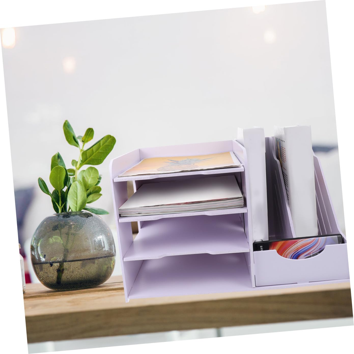 Mehrschichtiges Schreibtisch-Aktenregal – Praktischer Büro-Aktenhalter für effizientes Sortieren und Aufbewahren von Dokumenten, ideal für Zuhause und Büro