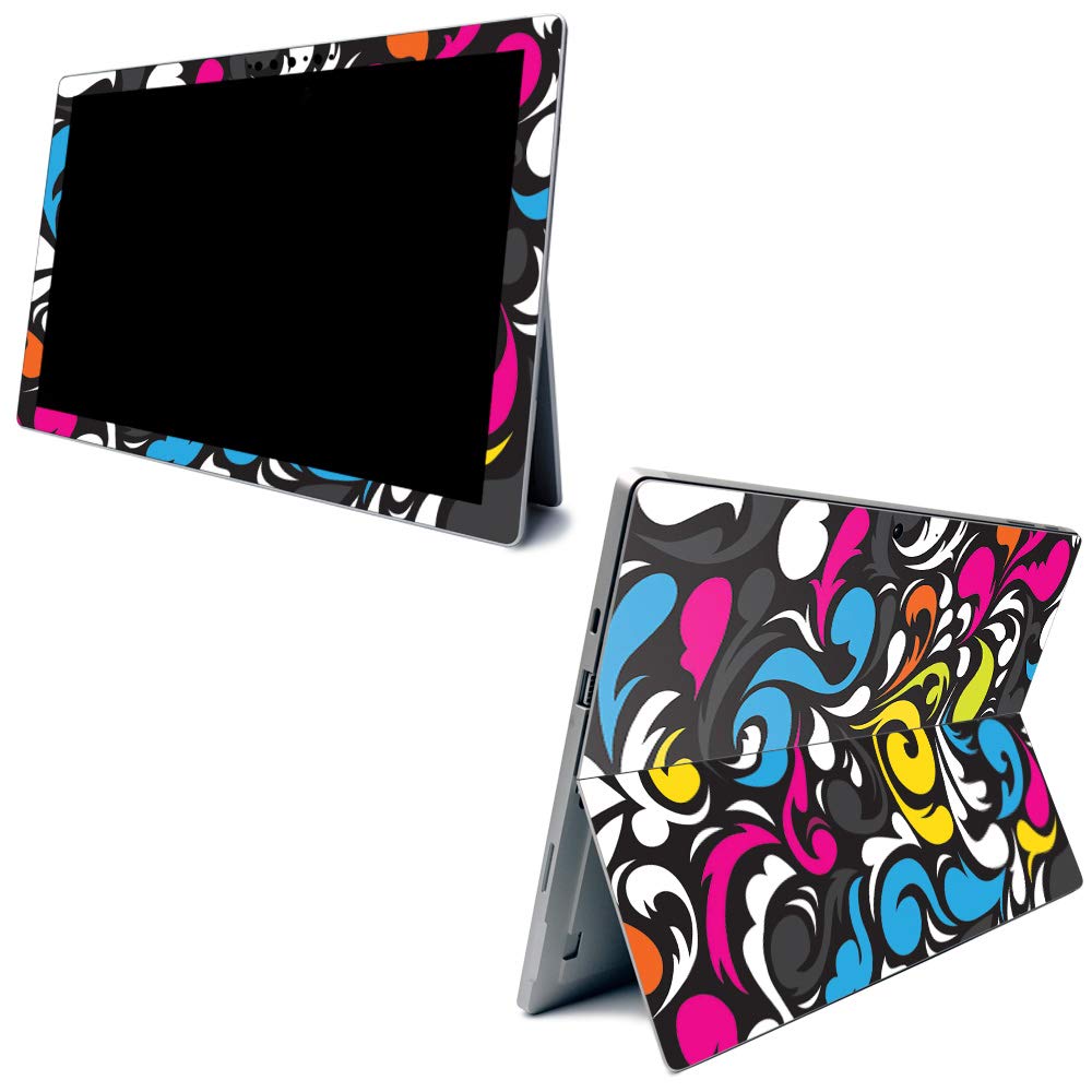 MightySkins Carbon Fiber Skin for Microsoft Surface Pro 7 - Swirly | Textured Carbon Fiber Finish | Easy to Apply, Remove, and Change Styles | Made in The USA,Model Number: CF-MISURPR7-Swirly