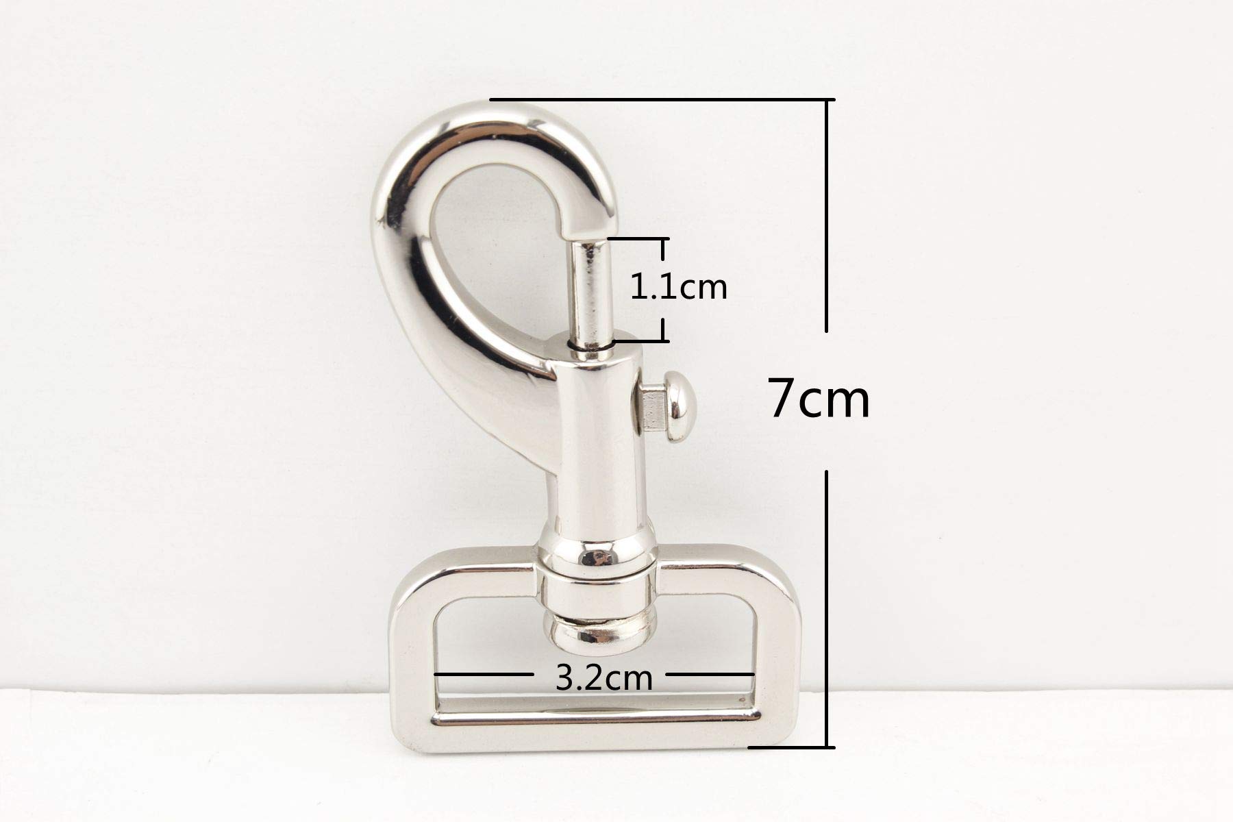 3dancraftit Swivel Snap Hooks Bolt Bar Snaps Clasp Clip Hook Slide Hook zinc alloying 1.25 inch / 32mm (Eye Size) 2 Pieces Nickel T79
