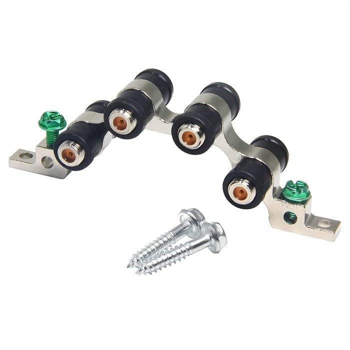 Buy Coaxial Grounding Block, Ancable Quad F Pin Female Ground Block for