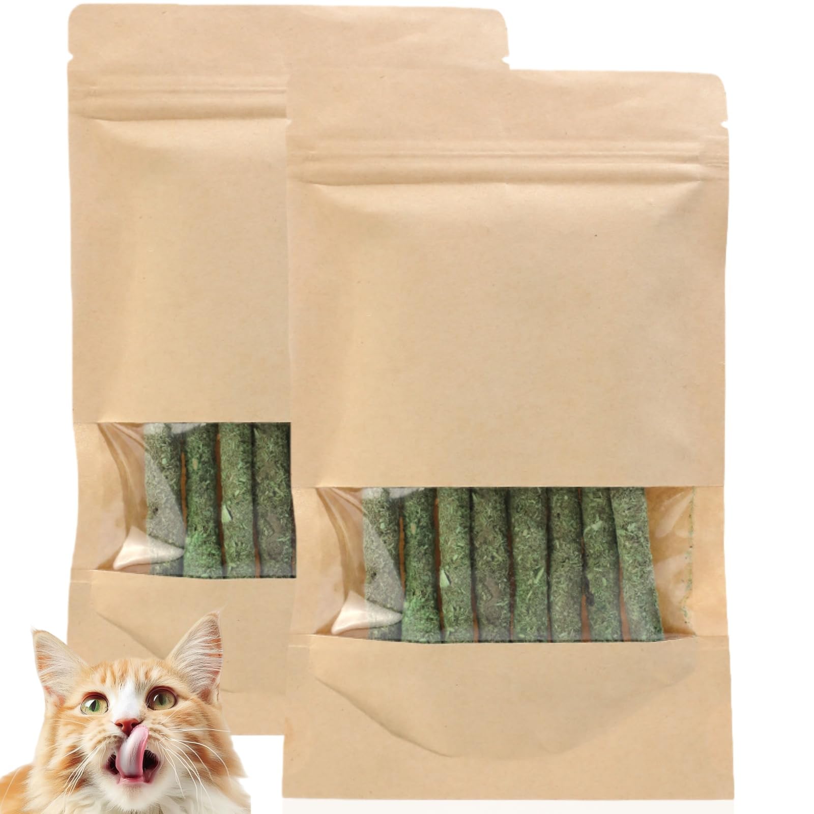 Nuohaya 16PCS Cat Dental Treats & Teeth Cleaning To/ys with Catnip,Fresh Cat Dental Treats,Natu/ral Grass Cat Chew Sticks,Cat Chew Sticks & Teething T/oy,Cat Grass for Indoor Cats Teething