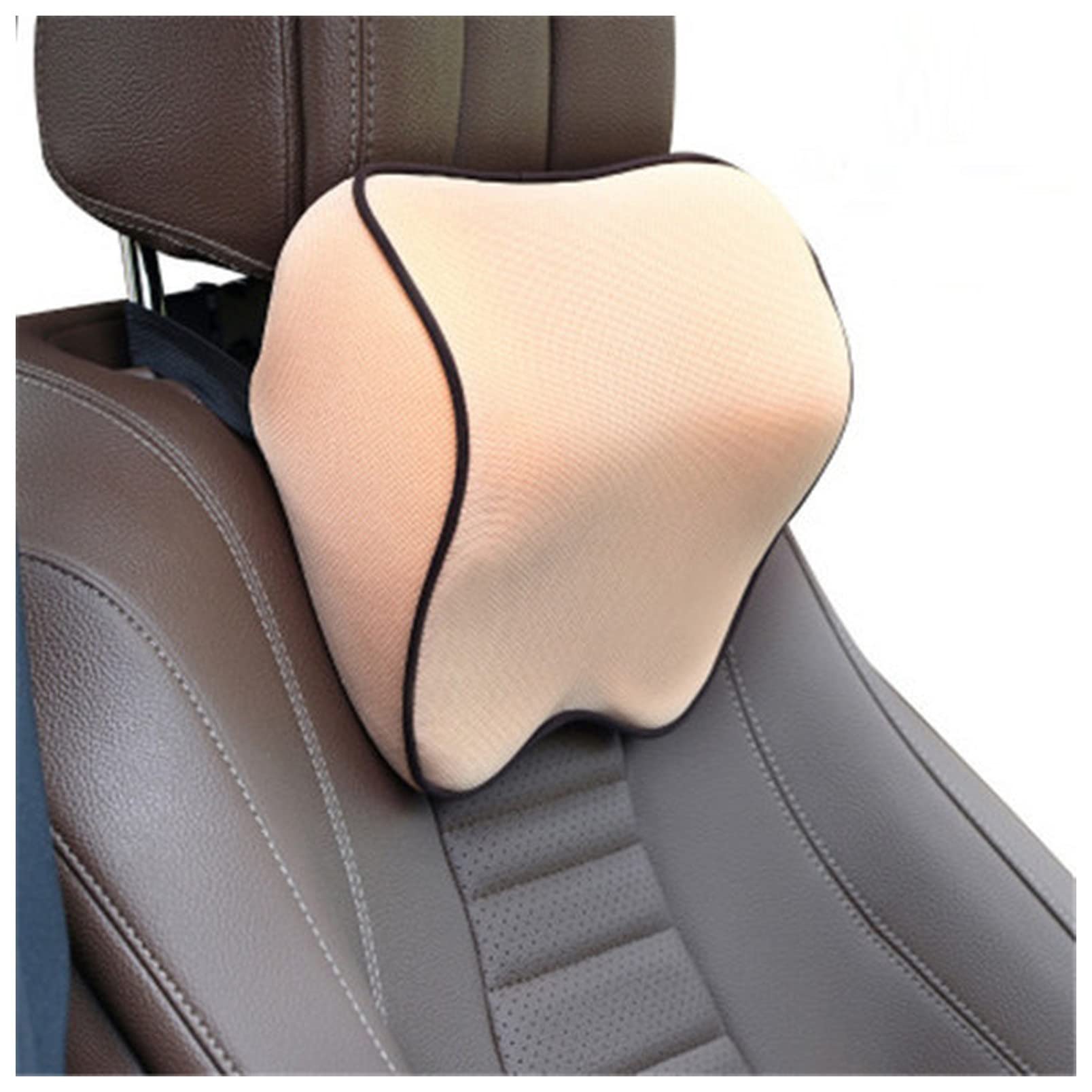 Cuscino Cervicale Auto Poggiatesta Cuscino Neck Memory Lombar Support Cotton Traspirante Auto Auto Cuscino Cuscino Cuscino for seggiolino Auto Cuscino Cuscino Memory Foam (Size : Beige)
