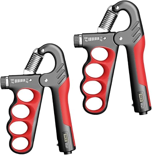 2 unidades de entrenamiento de fuerza de agarre de mano, 11-220 libras, agarre de mano ajustable, fortalecedor de antebrazo con contador