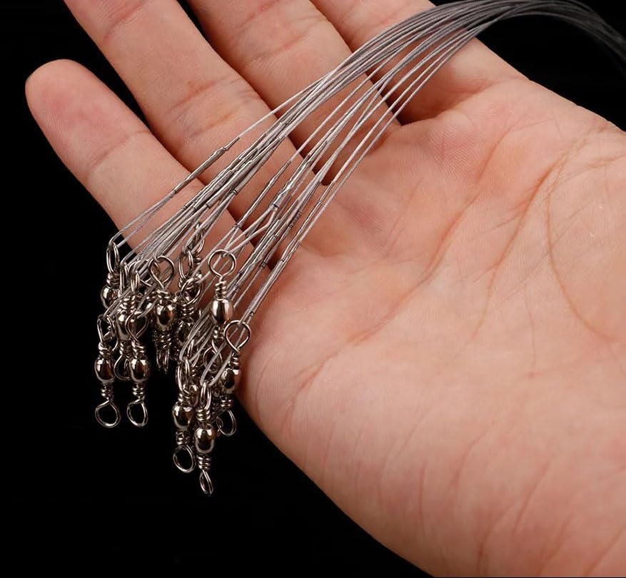 60 piezas Líderes de acero para pesca con giro miniatura 4