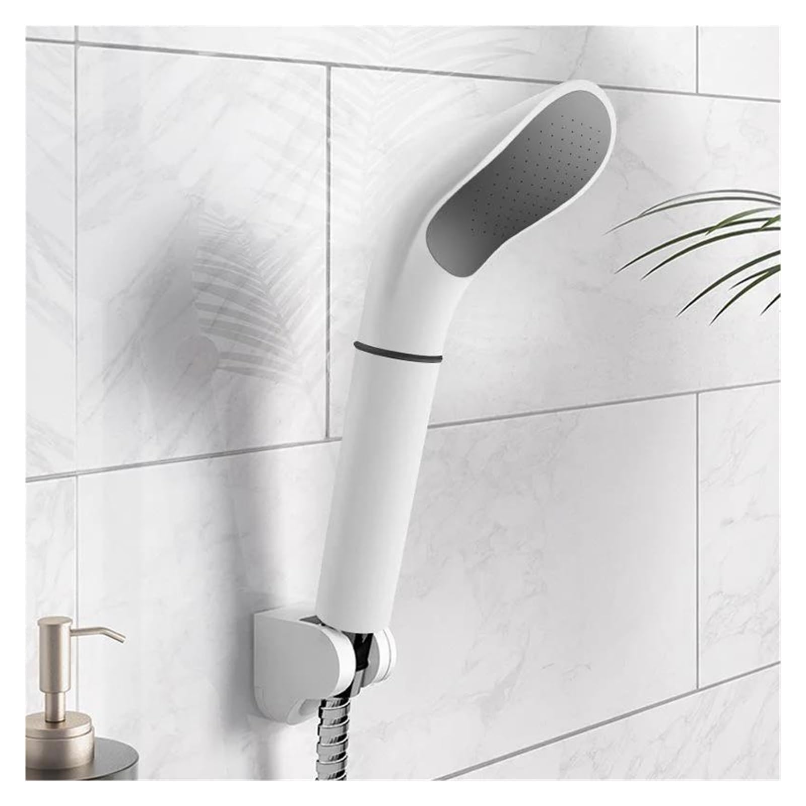 Soffione doccia a pioggia a pressione, soffione doccia bianco, ugello filtro per risparmio idrico, alta pressione, risparmio idrico(WHITE)