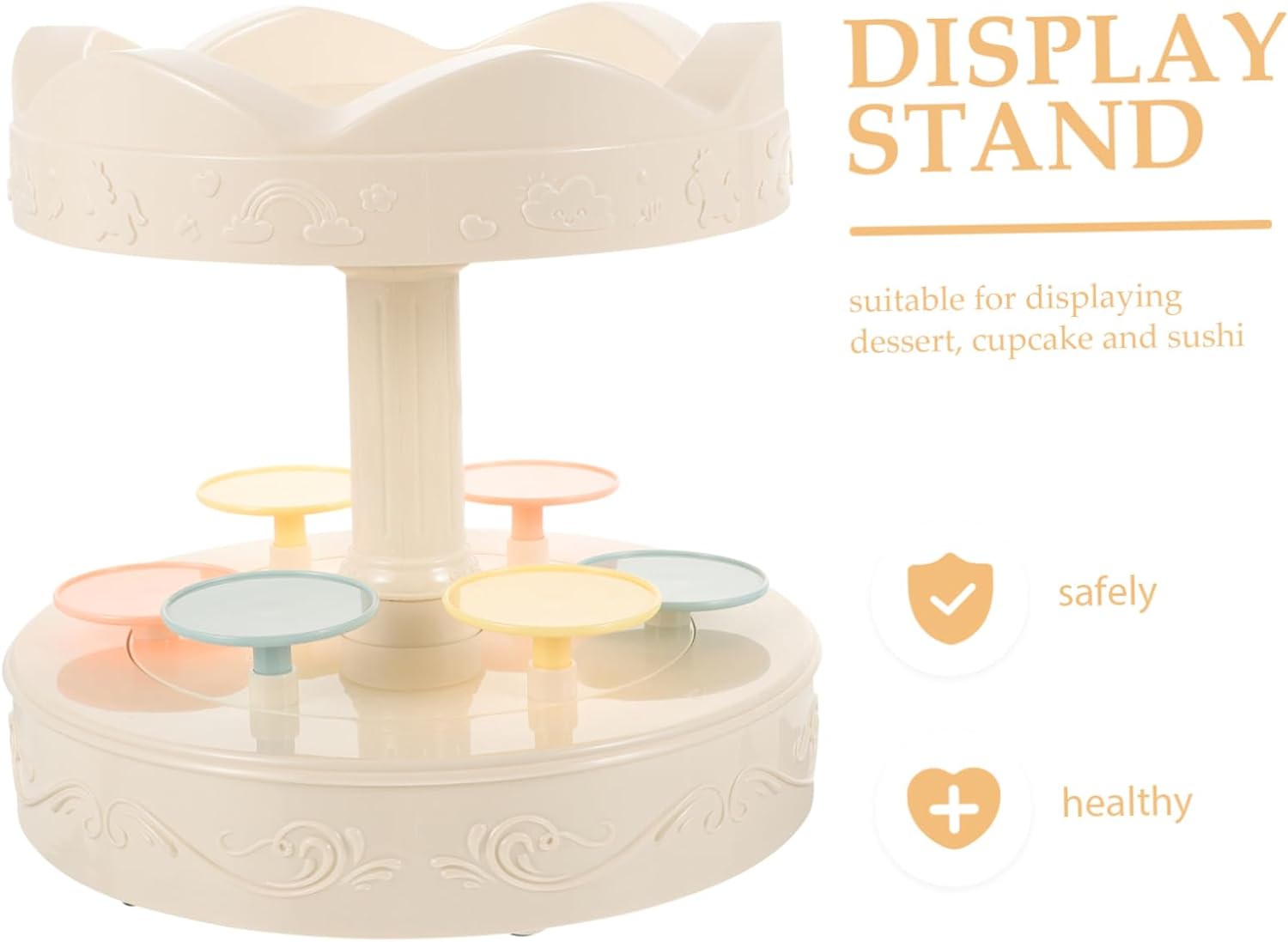 Rotating Dessert Display Stand Automatic Cupcake Afternoon Tea Stand Rotating Sushi Holder Turntable