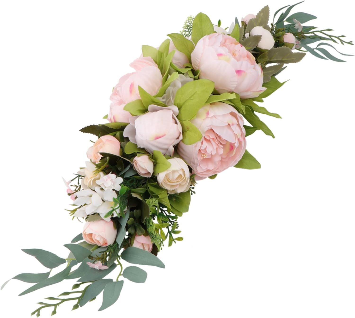 1pc Artificial Peony Garland Elegant Door Decor for Weddings Festivals and Home Decoration Easy to Clean Wreath for Front Door Wall and Shop Window Display