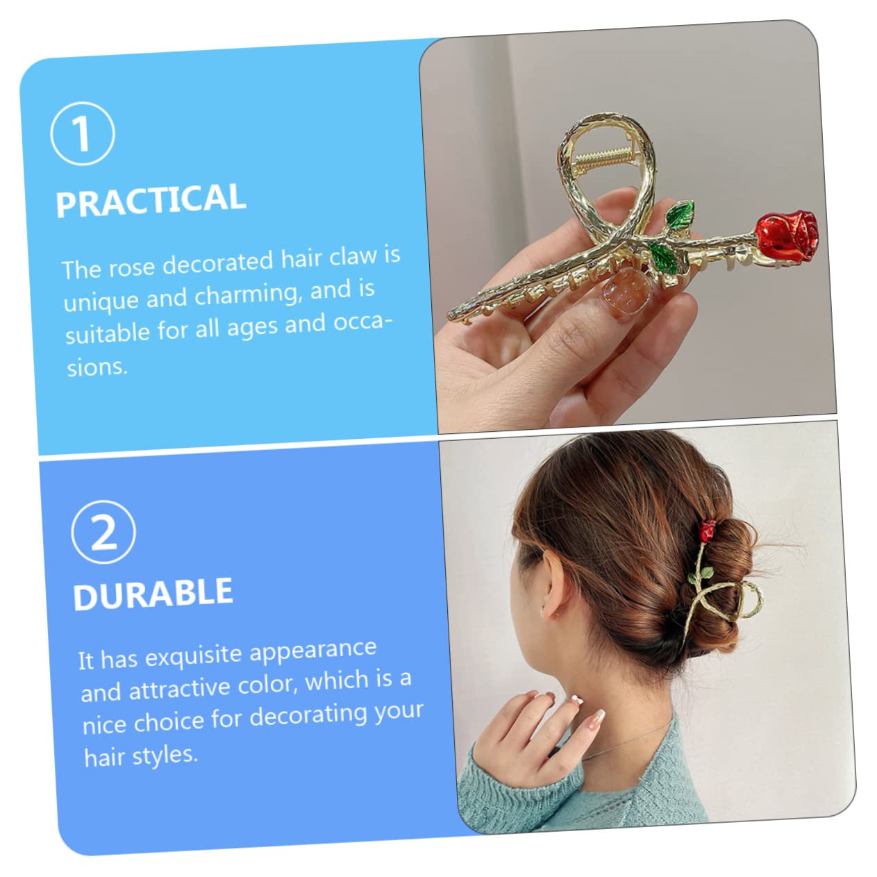 MAGICLULU 10 Haarnadel große Klauenklammern Haarspangen für dünnes Frauenhaar Haarklammer -Haarspangen dekorative Mini Haarschmuck Haare hoch Klauenclip Metall