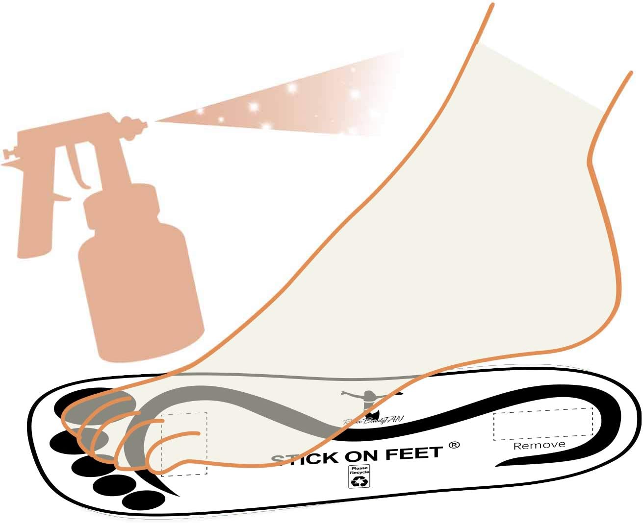 25 Pairs Spray Tan Feet Pads Sticky Feet for Sunless Airbrush Tanning