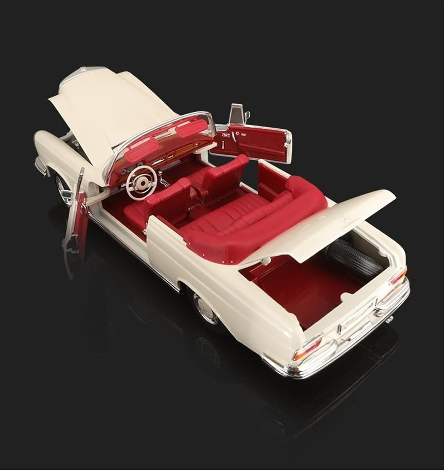 1:18 280SE Factory Authorized Alloy car Model - red Classic, The First Choice for Collection(SP1 Color Box Silver)