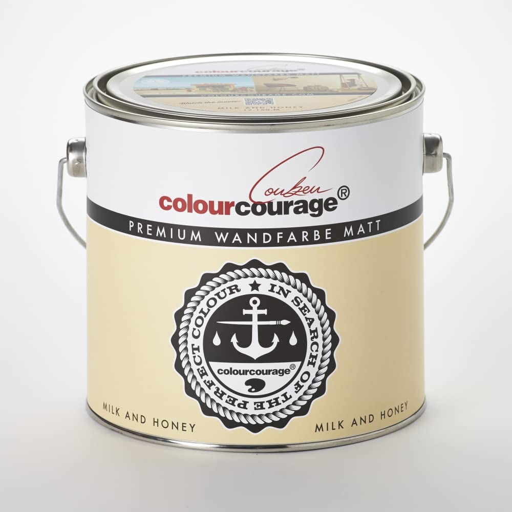 colourcourage Premium Colourful Wall Paint Matt Lars Contzen 2.5 Litres (Milk and Honey (Yellowish))