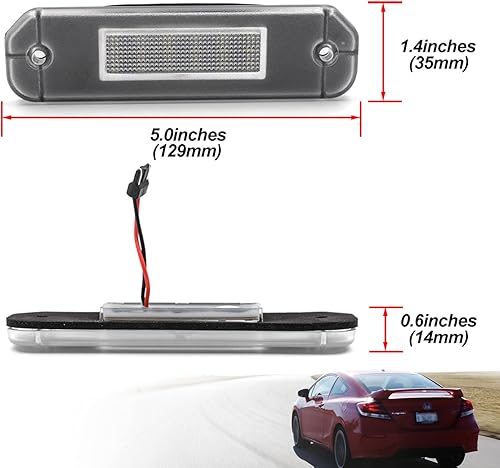 Miniatura 5 de NSLUMO Repuesto de luz LED para placa de matrícula para Hon'da Civic Gen 6th 1992-2000, Del Sol 1993-1997, compatible con OEM 6000K xenón blanco