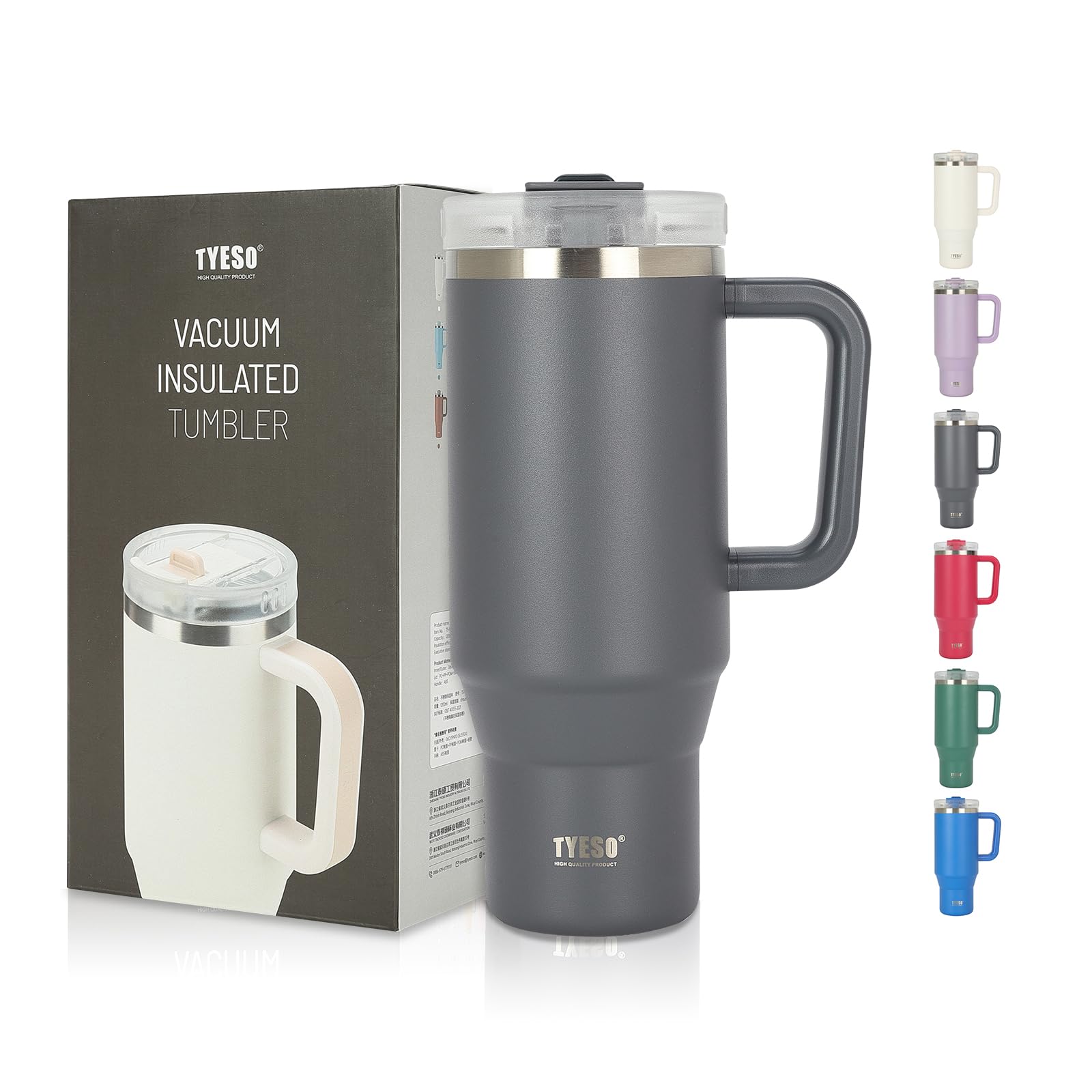Tasse à Café Isotherme En Acier Inoxydable | 500 Ml - Gobelet Isotherme En Acier Inoxydable Avec Poignée Et Paille - Tasse à Café Isotherme De Voyage Pour Homme Et Femme Pour