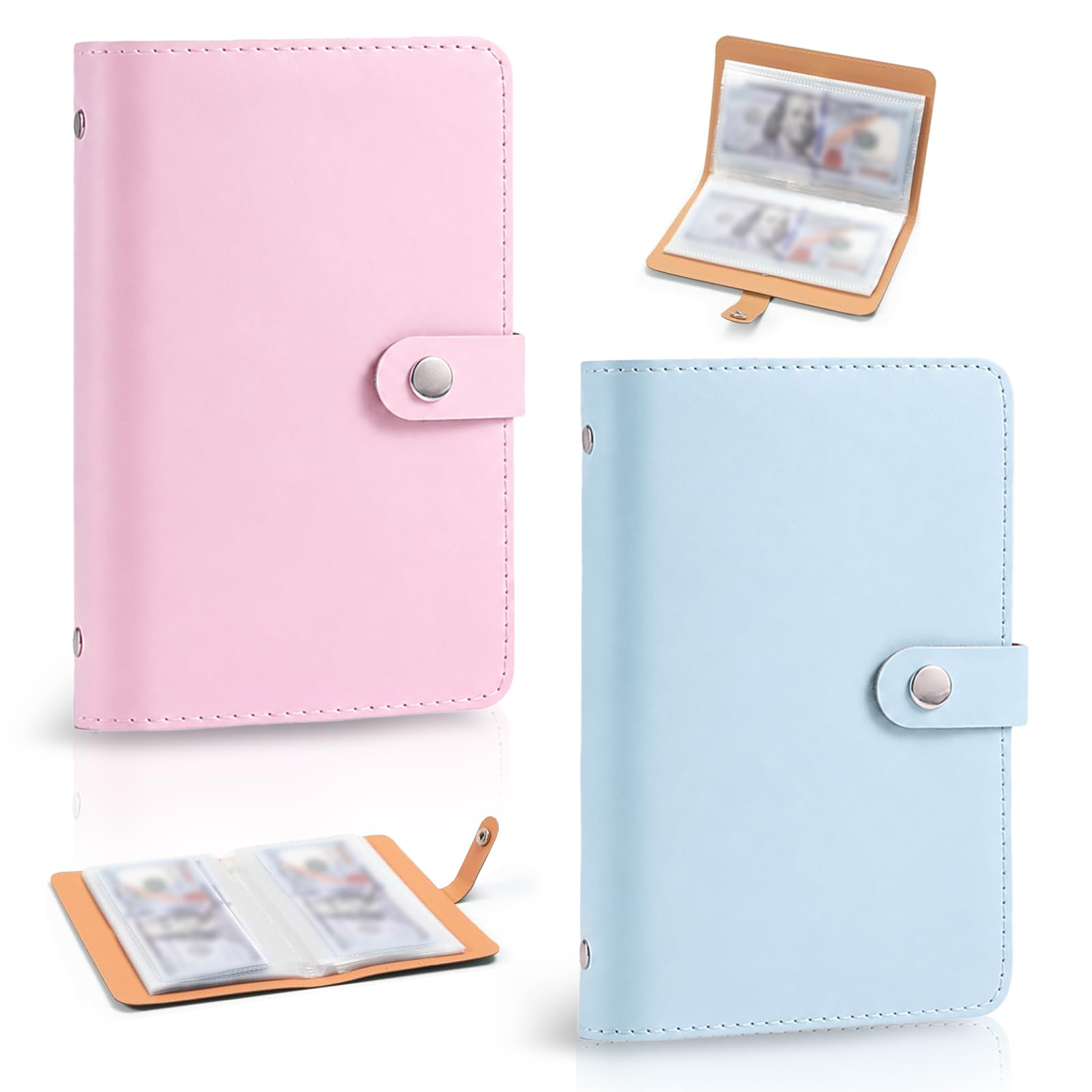 Heropen 2PCS Money Saving Wallet, 100 Envelopes Savings Challenge Book