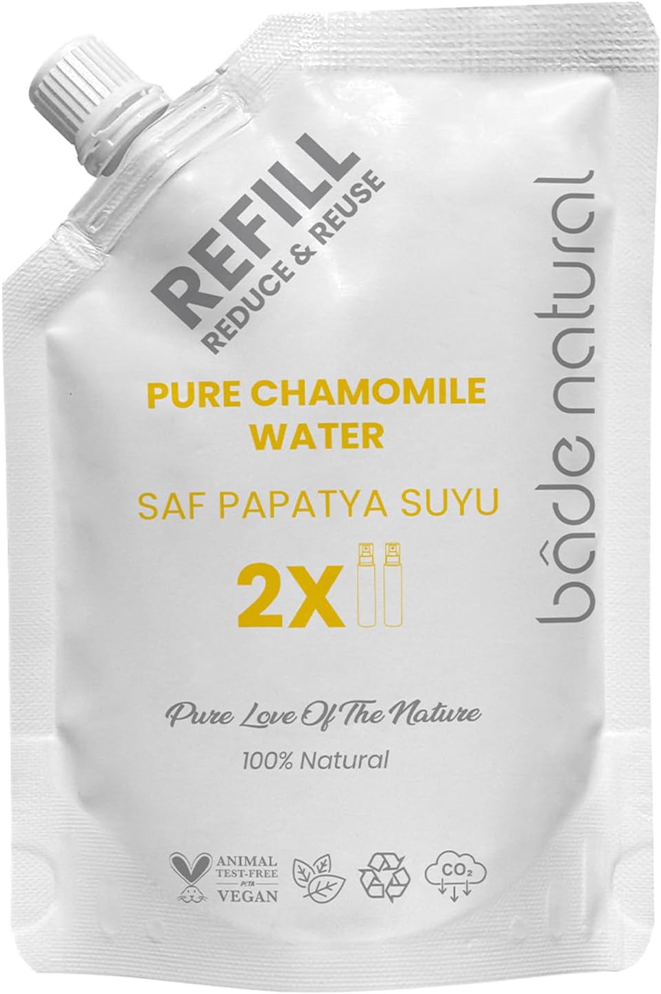 Bade Natural Papatya Suyu Saç Toniği%100 Doğal ve Saf Refill Paket 200 ml - Görsel 1