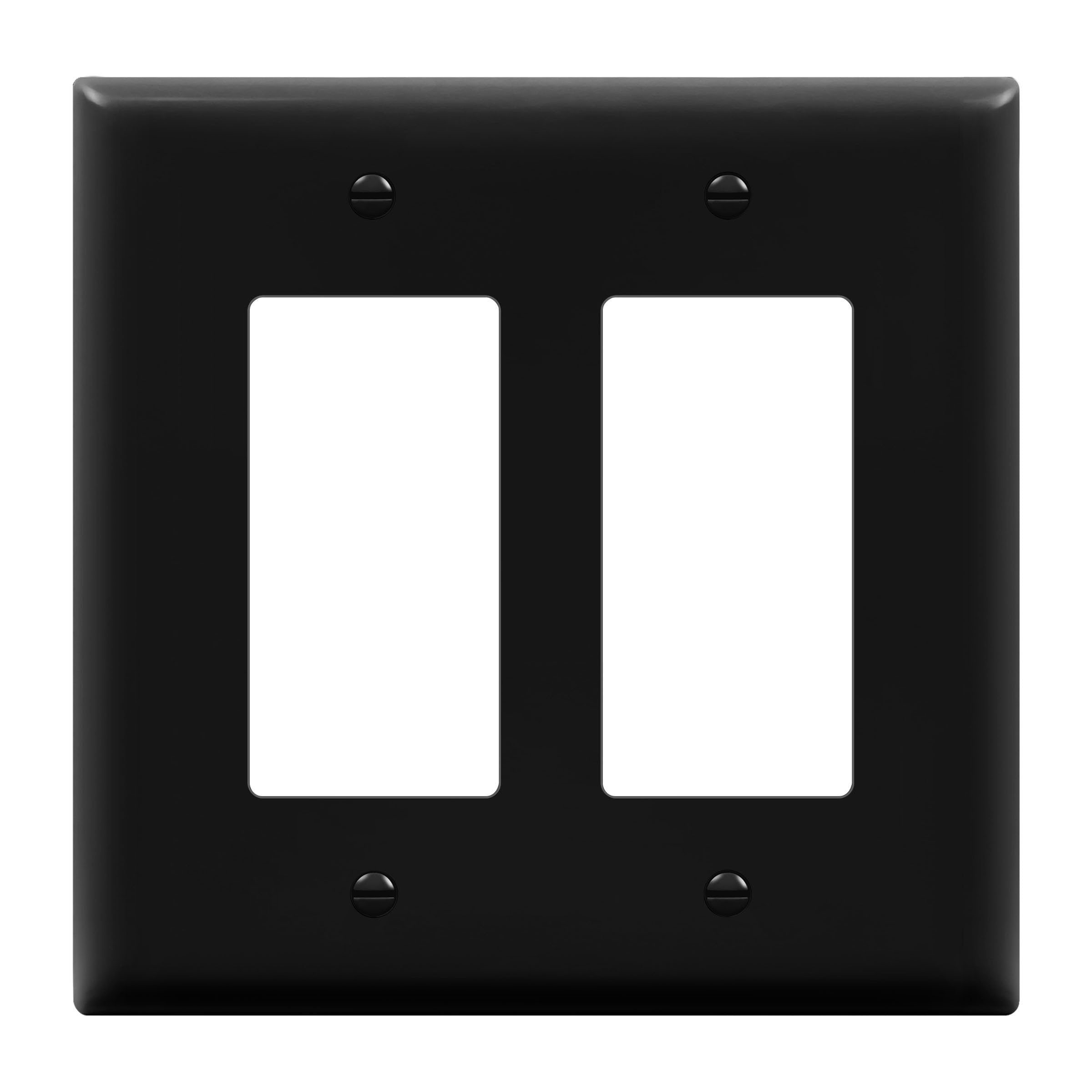ENERLITES Decorator Light Switch or Receptacle Outlet Wall Plate, Gloss Finish, Midway Size 2-Gang 4.88" x 4.92", Unbreakable Polycarbonate