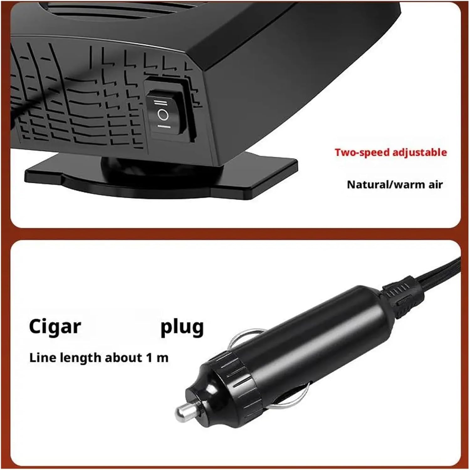 12/24V Car Heater Windshield Defroster Fast Heating Defogger 2 in 1 Fan for Vehicle Winter Defrosting Accessories(24V)
