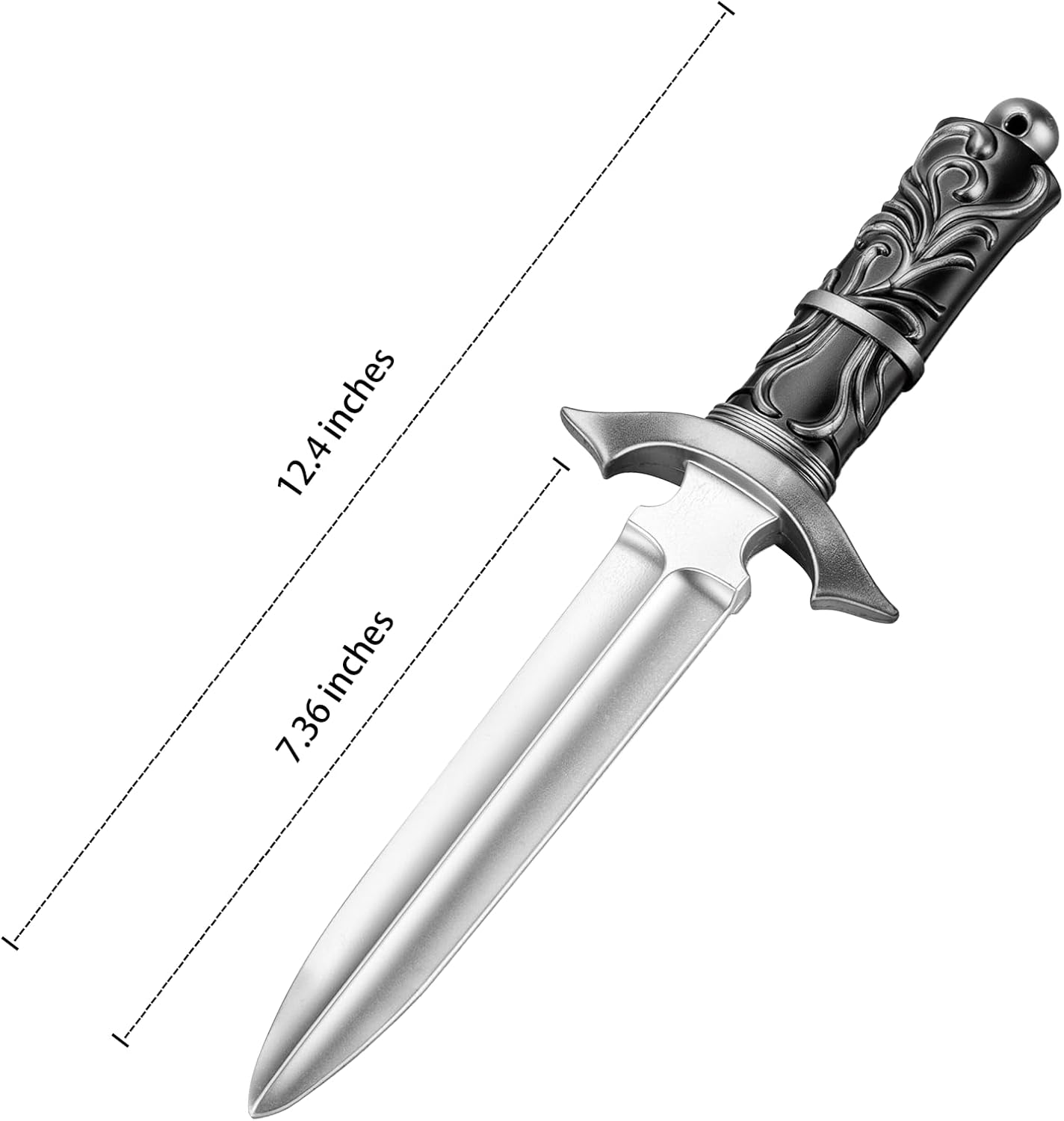 2 Pcs Fake Foam Dagger, Realistic Fake Short Sword Knife Role-Play Accessory, Martial Arts Weapons Prop for Play Fighting, Halloween Cosplay and Assassins Costume Accessory - Image 3