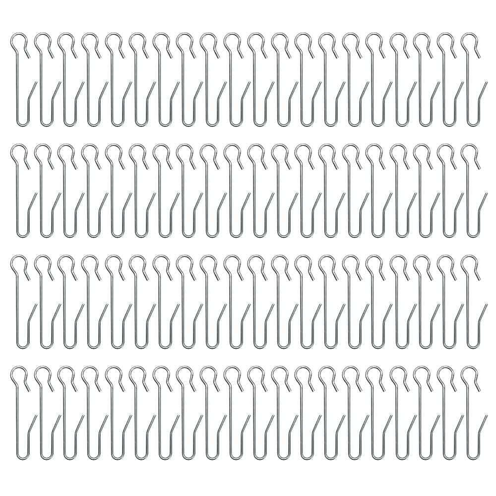 HLIWS 80 Pcs Metal Curtain Hooks for Window Curtain,Curtain hanging hooks,Heavy duty zinc metal Shower Curtain Hooks,for Door, Window, Bathroom(47 * 10mm)