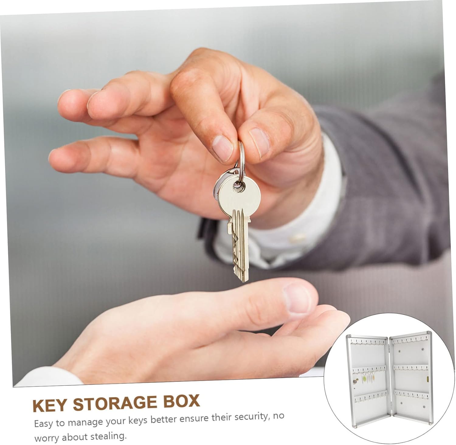 TIDTALEO アルウム合製壁掛けキー管理ボックス フック付き鍵保管ケース 鍵ロック付き耐久性キーオーガナイザー コンパクトで省ス