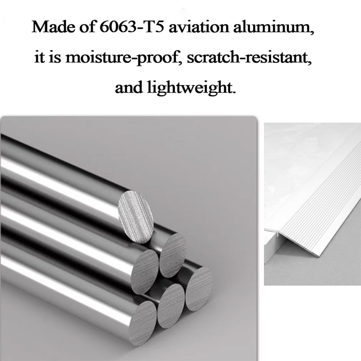 Set di 3 Strisce di Transizione in Alluminio, 90cm, Profilo di Transizione per Dislivello da 8-40mm, Listello per Soglie, Binario di Transizione, Strisce di Copertura(Grigio,70mm/2.8inch)