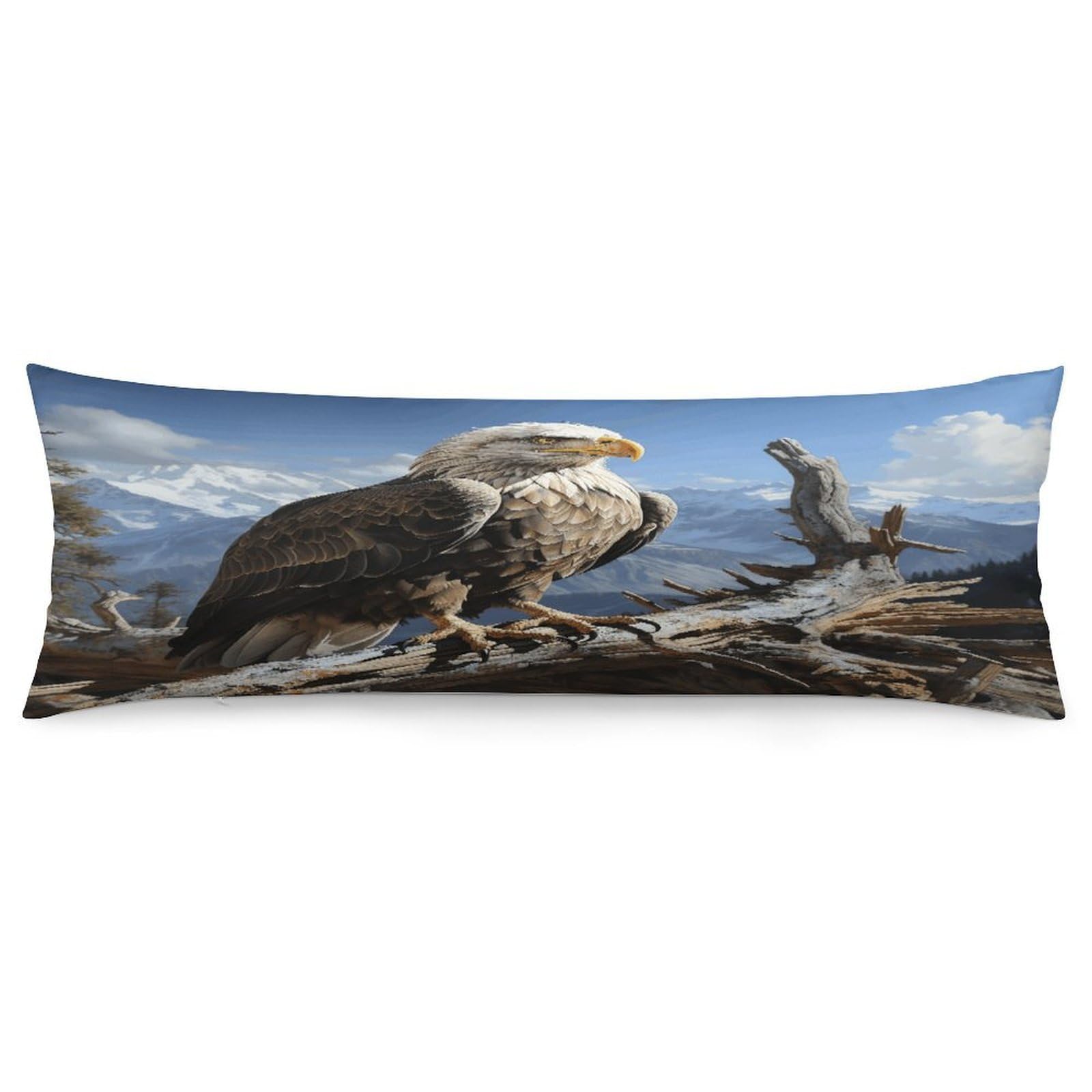 A Lone Eagle Body Pillow Cover Super Soft and Cozy Body Pillowcase Long Side Hidden Zipper Pillow Cases Breathable & Cozy Pillows Case Cover for Fall Winter 19x53 in