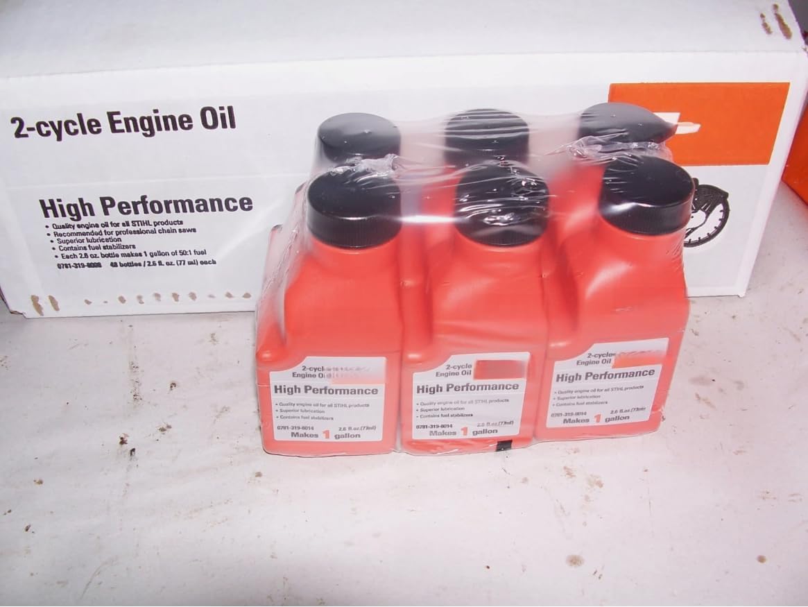 12 Pack High Performance Oil Mix 50:1 2-Cycle 2.6 oz Bottle = 1 Gal Mix L, Replacement for Stihl OEM