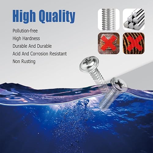 Miniatura 4 de Middrivr Tornillos antirrobo para matrícula, accesorios de montaje resistentes a manipulaciones, juego de tornillos de seguridad de 14 pulgadas