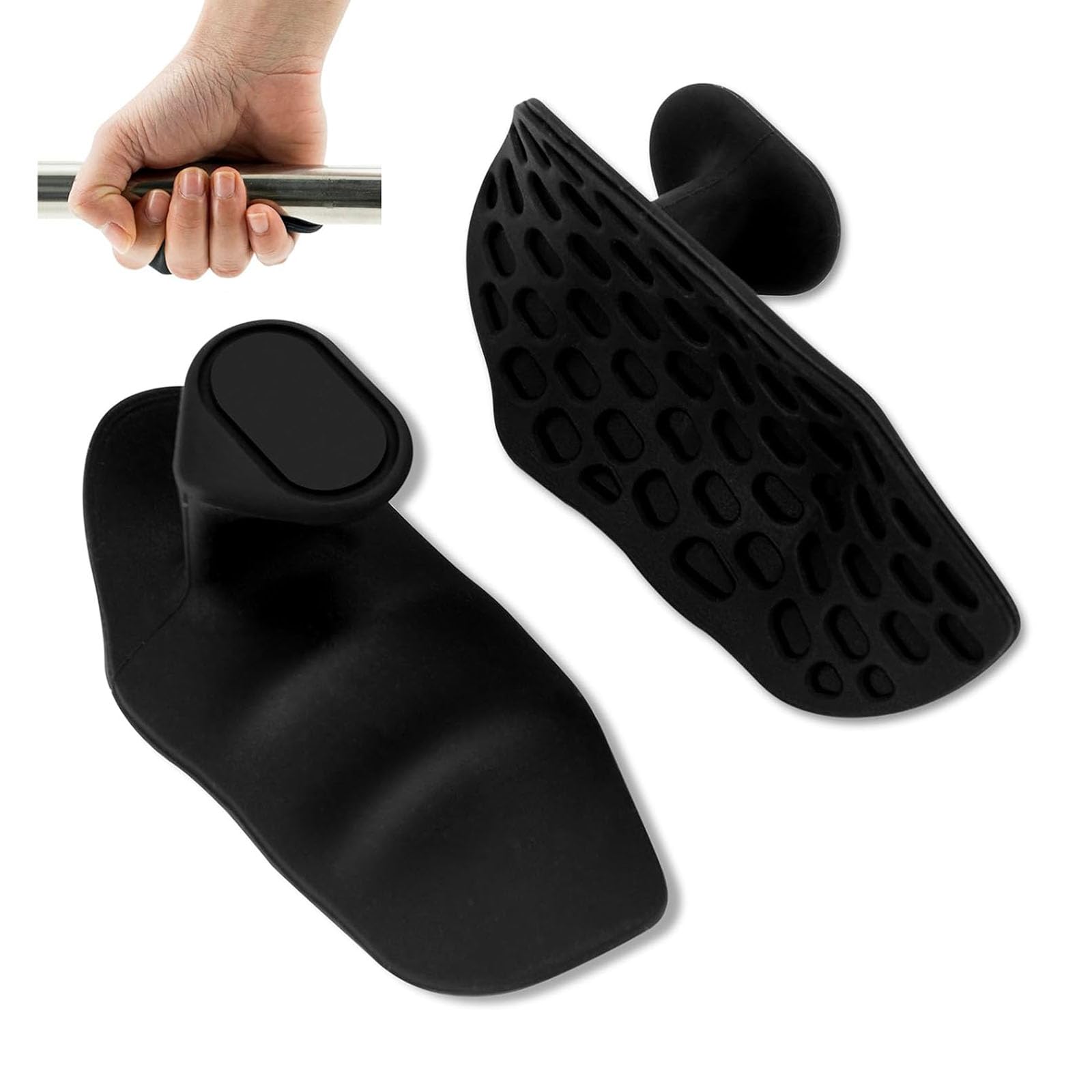 Gym Grips, Gym Hand Grips, Hand Grips for Weight Lifting, Non-Slip Silicone Grips for Gym Training and Exercise, Fingerless Workout Gloves for Men Women Exercise Bodybuilding