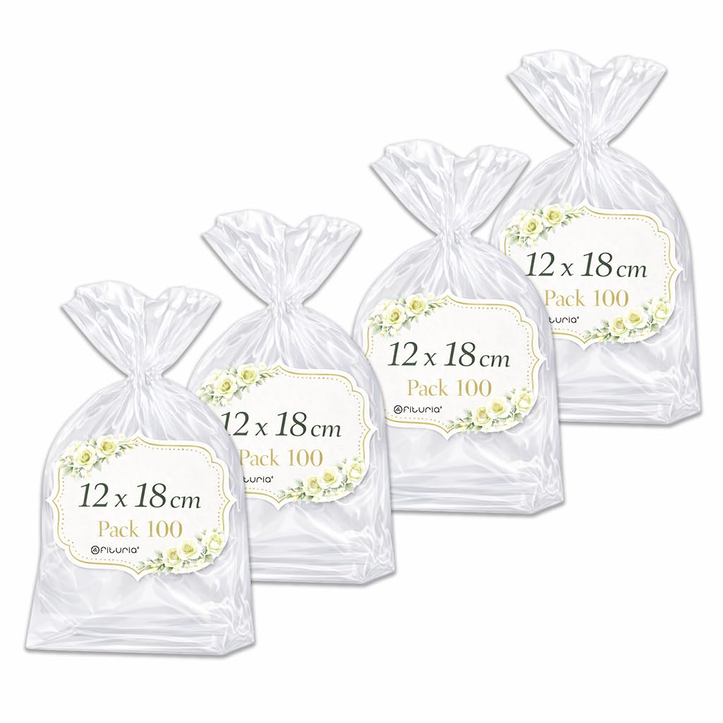 Ofituria Bolsas Celofán Transparente 10 x 15 cm, Bolsas Transparentes para Chuches y Regalos – Bolsas Plastico Transparente para Cumpleaños Infantiles, Galletas y Detalles, 1 Pack (100 Bolsas) — view 37