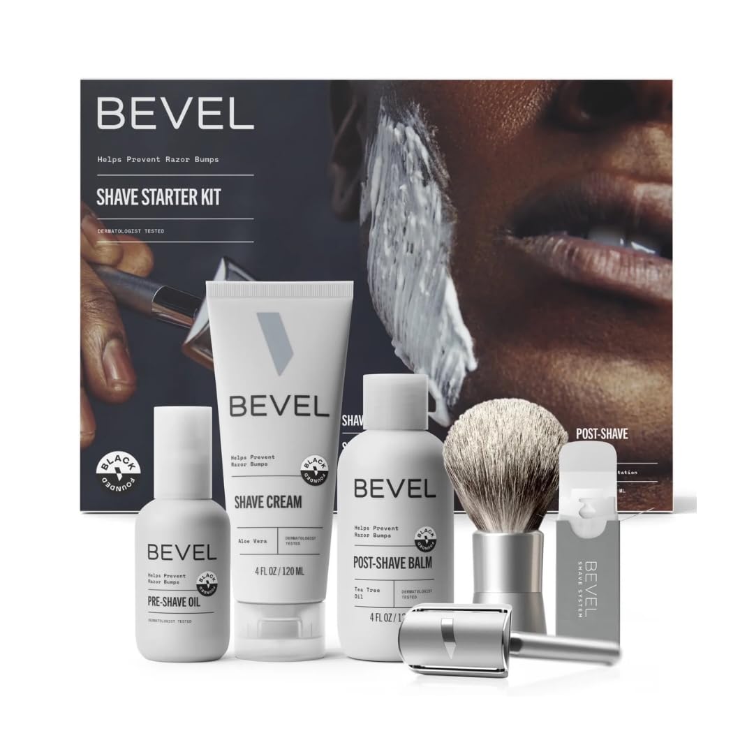 Bevel Shaving Kit for Men, Includes Safety Razor with 40 Replacement Blades, Luxury Shaving Brush, Pre Shave Oil, Shave Cream and Balm (Packaging May Vary) Bevel Shaving Kit for Men, Includes Safety Razor with 40 Replacement Blades, Luxury Shaving Brush, Pre Shave Oil, Shave Cream and Balm (Packaging May Vary)