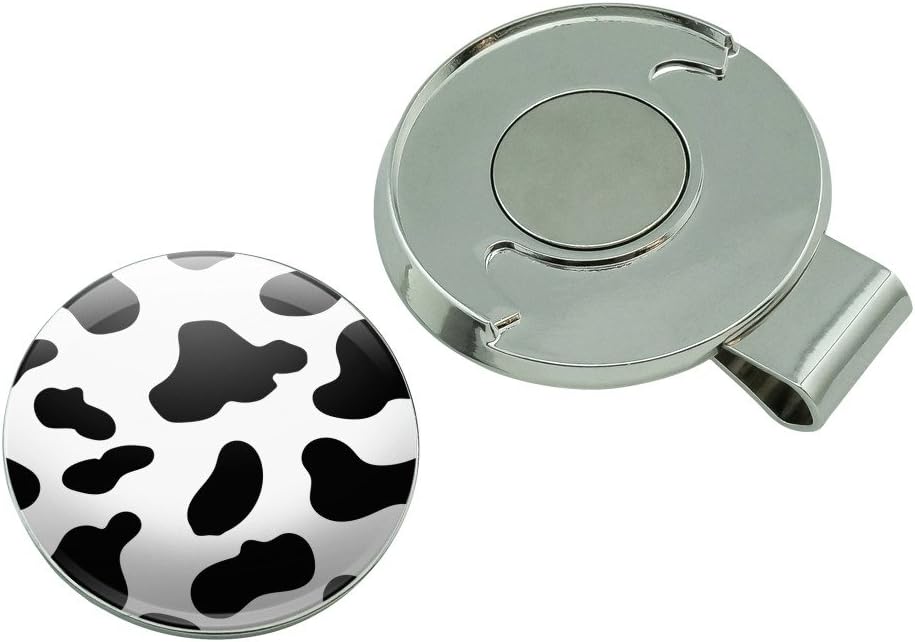 review GRAPHICS & MORE Cow Print Black White Golf Hat Clip with Magnetic Ball Marker