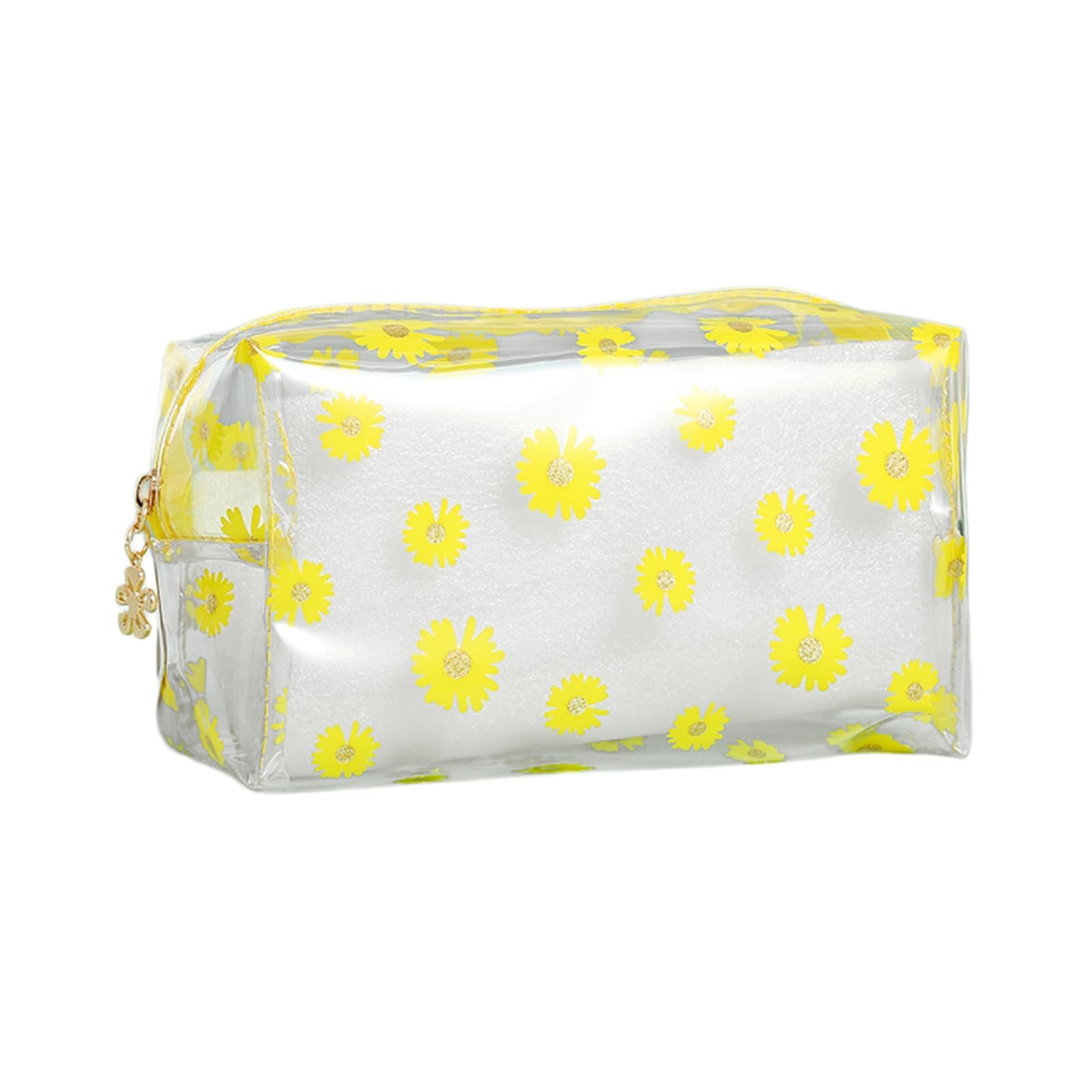 OTKARXUS Clear Pencil Case, Large Transparent Plastic Pen Pencil Bag Makeup Pouch Travel Cosmetic Bag,School Supplies for Teenage Boys Girls Women (Yellow Daisy) โ image 1