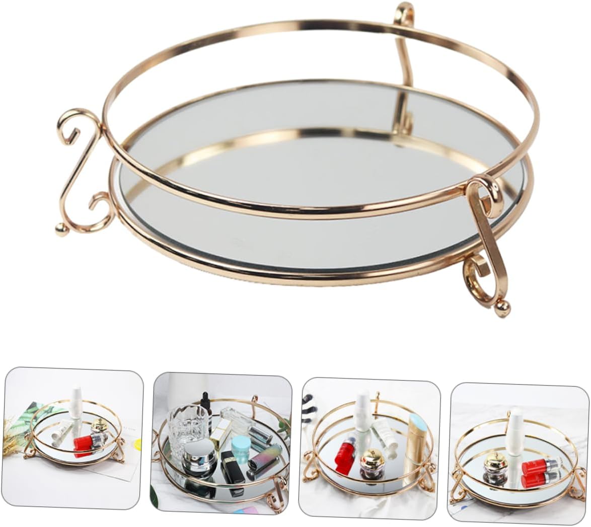 1pc Creative Storage Mirror Tray for Makeup and Cosmetics Decor Stylish Desktop Organizer for Vanity Dresser Bathroom and Party Use