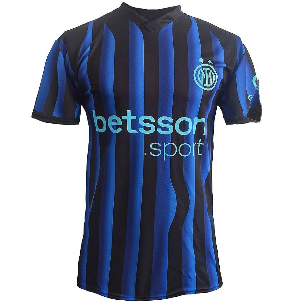 Inter Maglia Calcio Nero Azzurra | Personalizzata con Nome e Numero | Nuova Maglietta Replica Ufficiale Campionato Calcio Seria A PS 41412