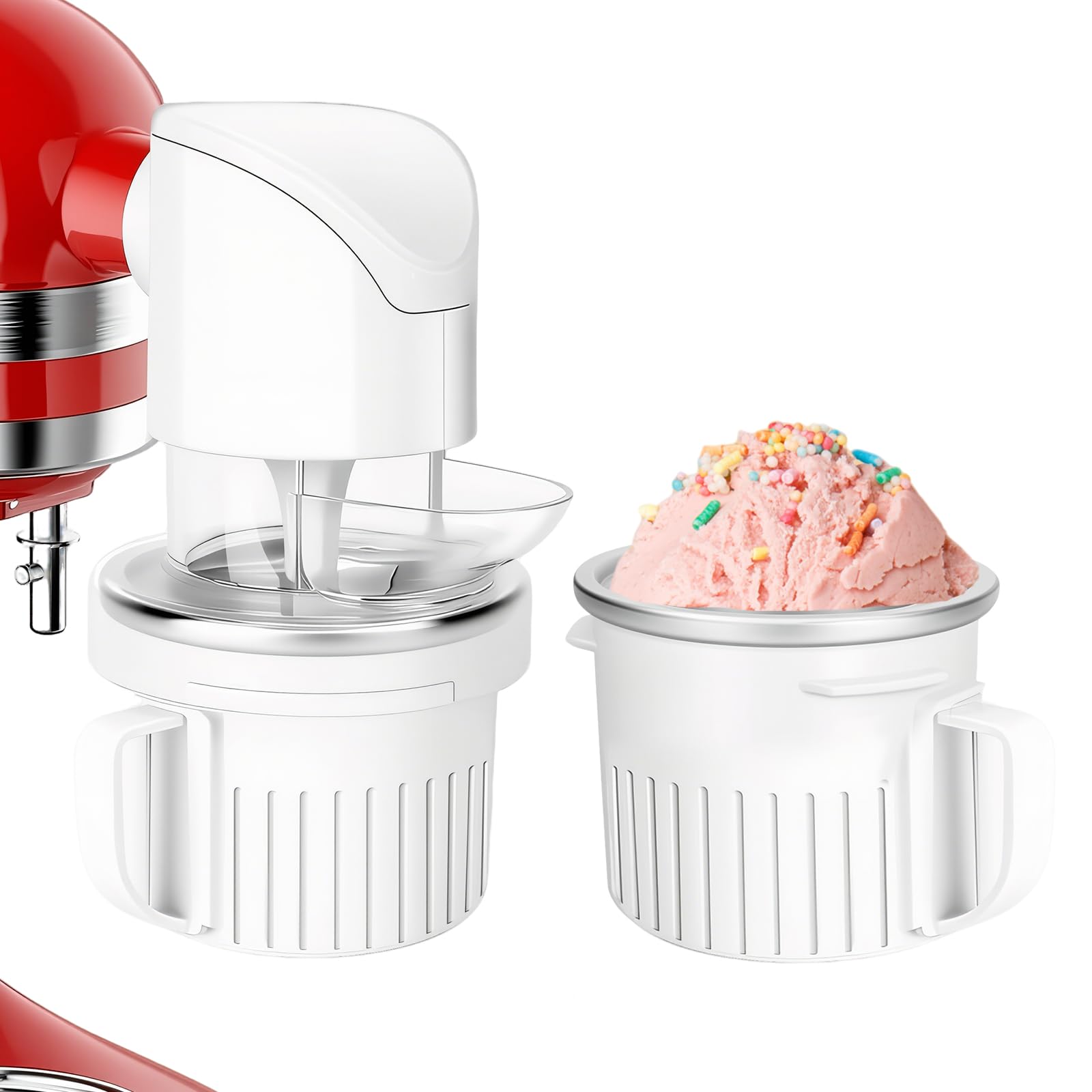 Ice Cream Attachment for Kitchenaid Stand Mixer with 250ML Frozen Bowl Compatible with All Stand Mixer Newly Designed