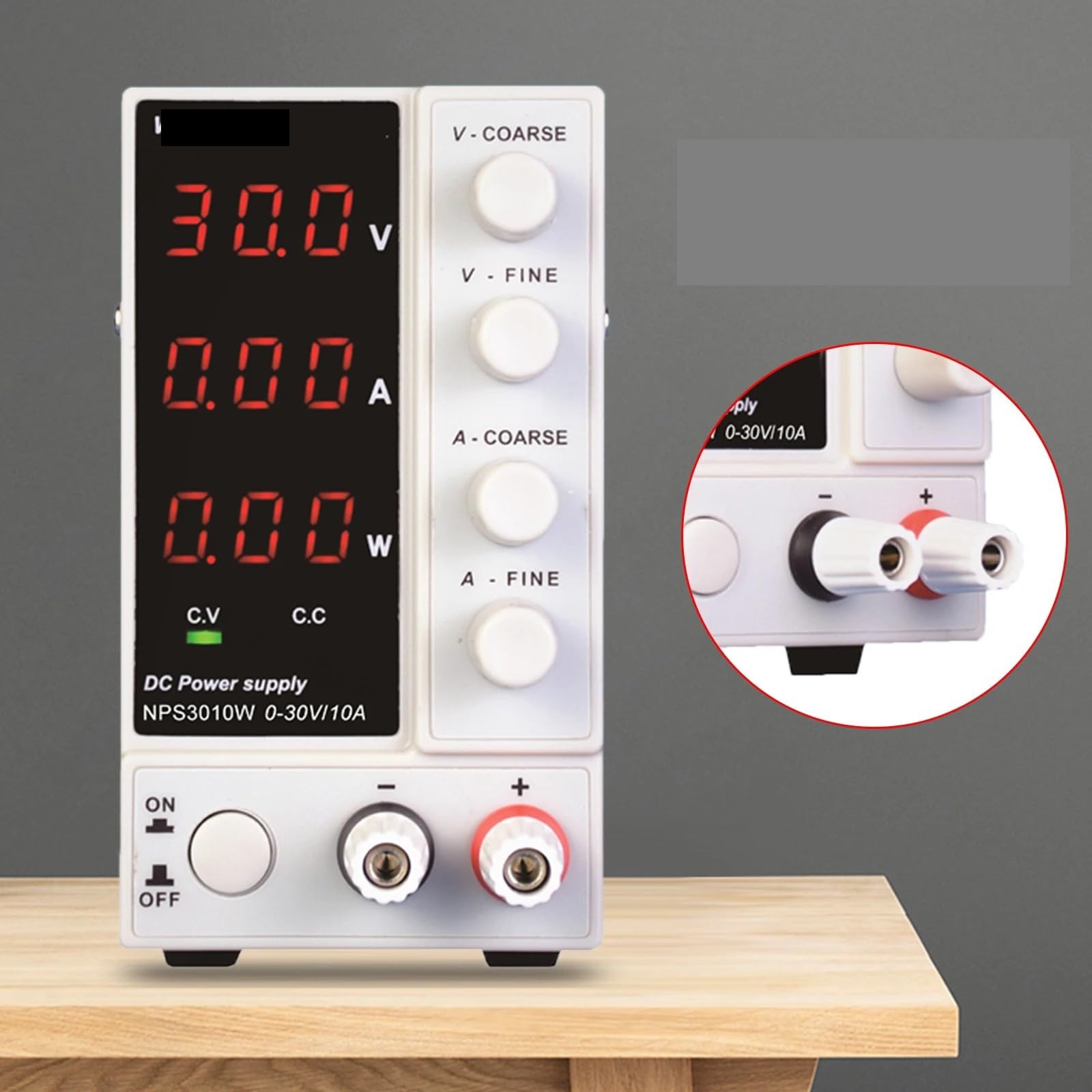 Fuente de alimentación de CC, Fuente de alimentación CC ajustable, fuente laboratorio con 7 protecciones y voltaje dual(NPS605W)