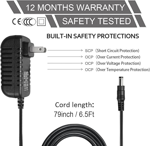 Miniatura 2 de DC 5V 2A Cable de alimentación 9 puntas para caja de TV Hatch Baby Rest Mini máquina de sonido, monitor LED, concentrador USB, tableta, cámara,