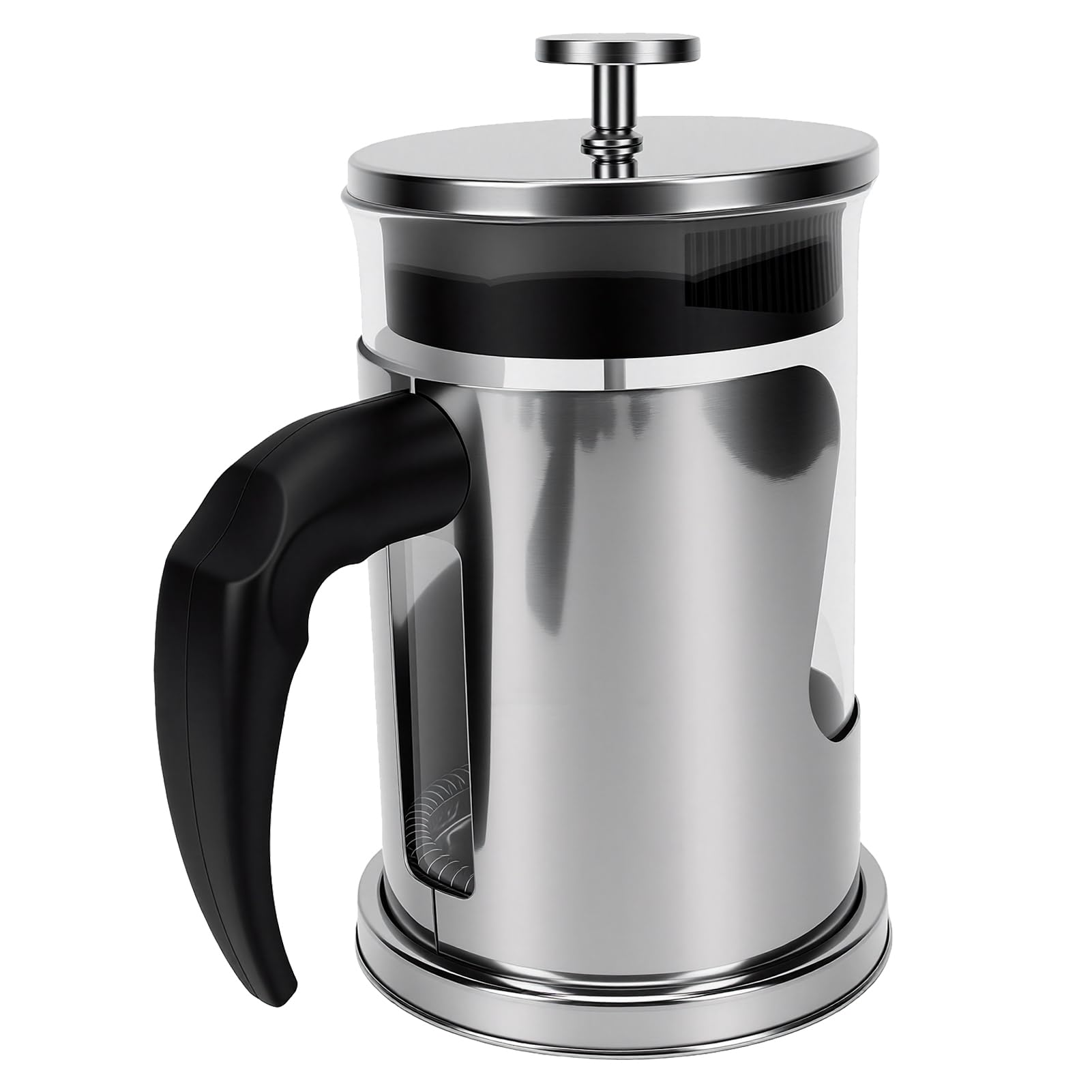 Cocoarm de Prensa Francesa, Prensa de café de Vidrio de 800 Ml con Filtro de Malla 80 de Acero Inoxidable 304, Caliente y Fría para el Hogar, Viajes, Camping, Oficina (Acero inoxidable 304 800ml)