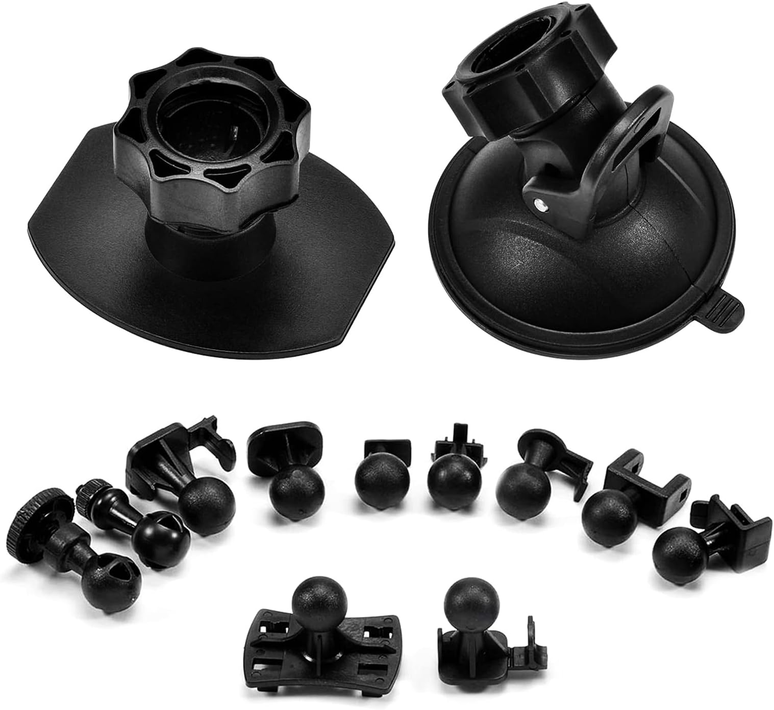 Suction Cup Mount Holder Dash Cam Mount 3M Double-Sided Adhesive Mount, Come with 15+ Swivel Ball Adapters for Rexing V1, Z-Edge, Roav, AUKEY, Old Shark, YI, UGSHD and Most Dash Cameras