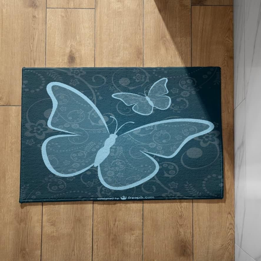 Alfombrilla baño antideslizante mariposa para evitar caídas