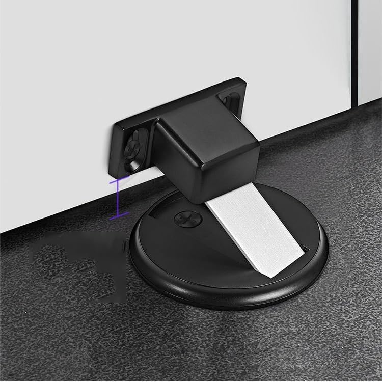 ブラックステンレス鋼磁気ドアストッパーパンチングステッカー隠しドアホルダー床に取り付けられました(Silver)