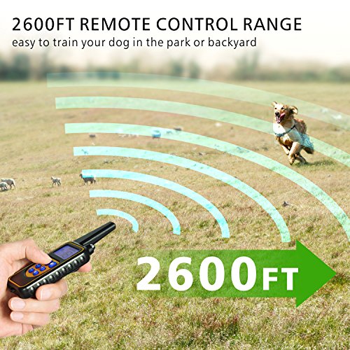 F-color Dog Training Collar, Rechargeable Waterproof Dog Shock Collar 2600ft Remote Range Dog Trainer Collar with Beep Vibrating Shock for Medium Large Dogs, Electronic Dog Training E-Collar - Thumbnail 7