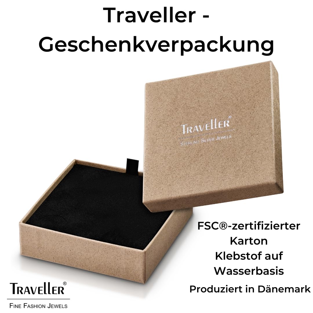 Traveller Medaillon mit Kette - Silber 925 - Glänzend - Oval - Made in Germany - 16 x 23 mm - 45 cm - 571003