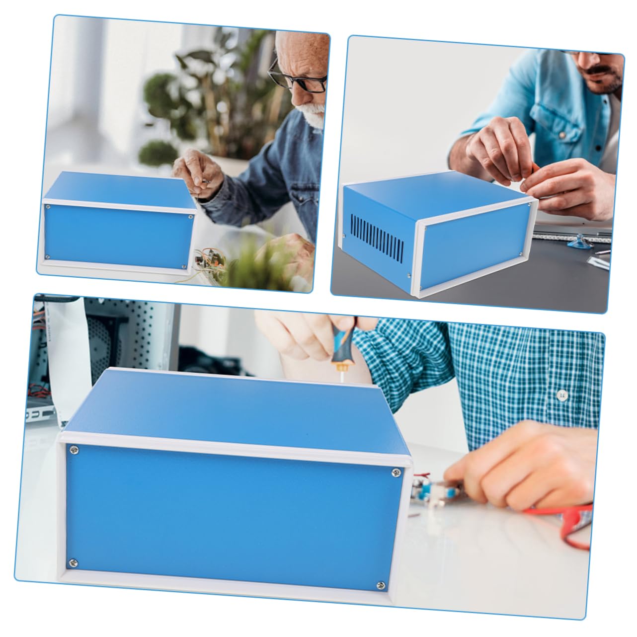 Homoyoyo Caja Metálica Estructura Resistente de Aluminio para Proyectos Electrónicos y Operación Estable para Montaje Electrónico DIY