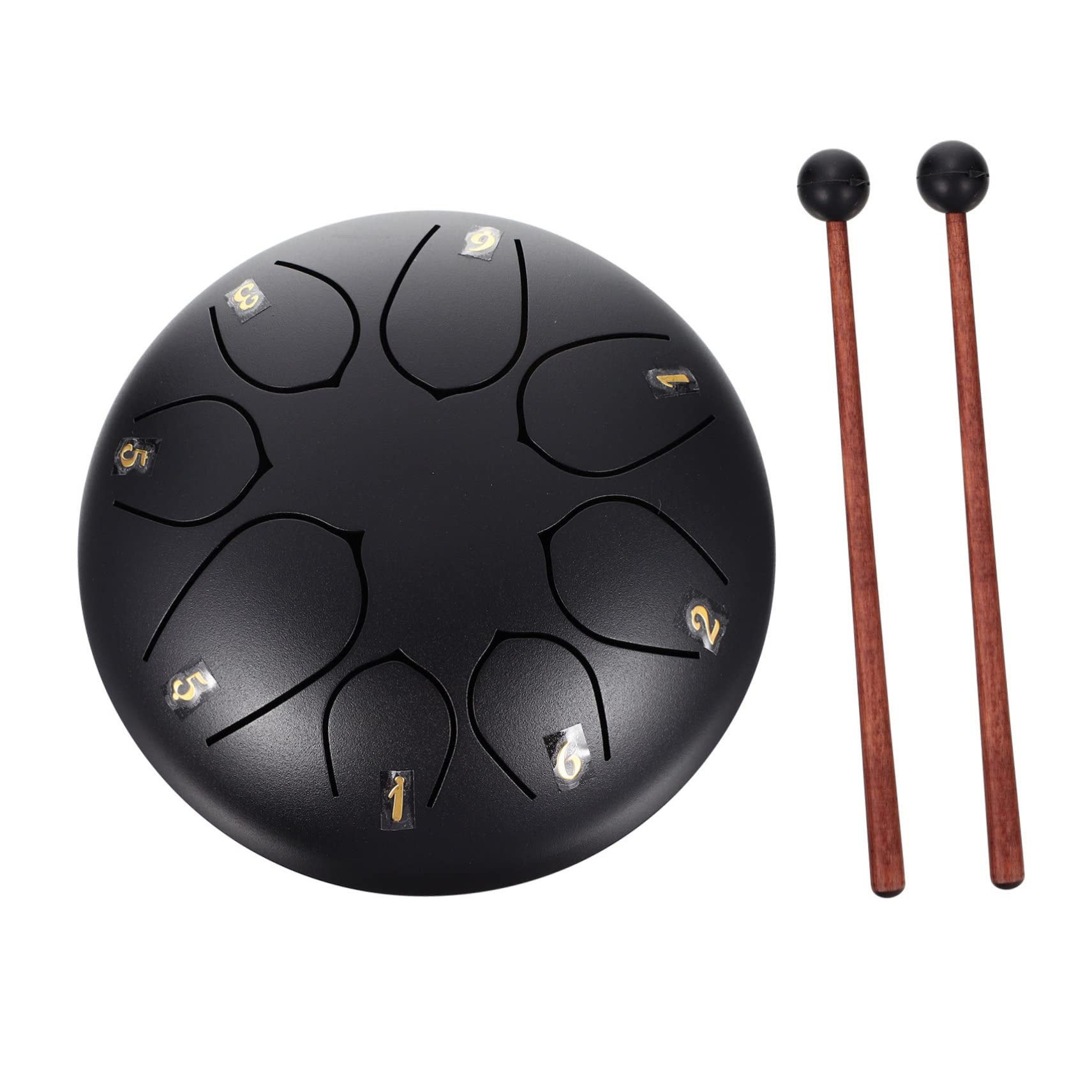 FUNOMOCYA Drum Set 6 Inch 8 Note Steel Tongue Drum Portable Chic Percussion Black