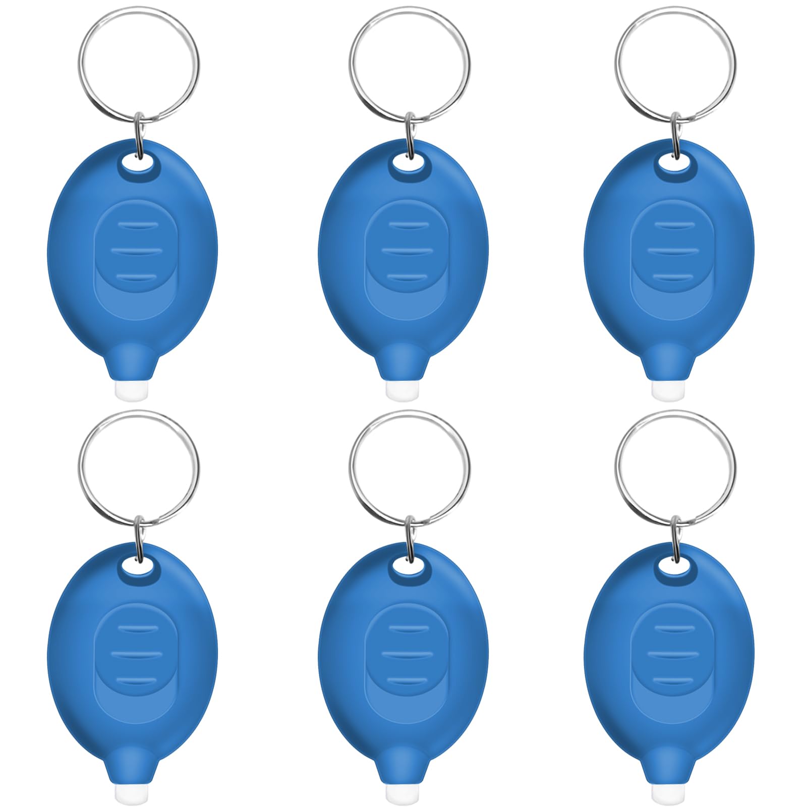 Daemson Mini LED Blue Light Keychain Flashlight, 12 Lumens Small Portable Pocket Torch, Ultra Bright Micro LED Keychain Light for Everyday Carry (6PCS